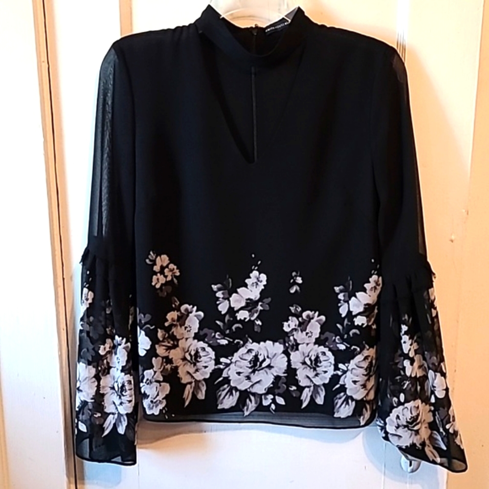 WHBM Chocker Style Bell Sleeved Blouse
